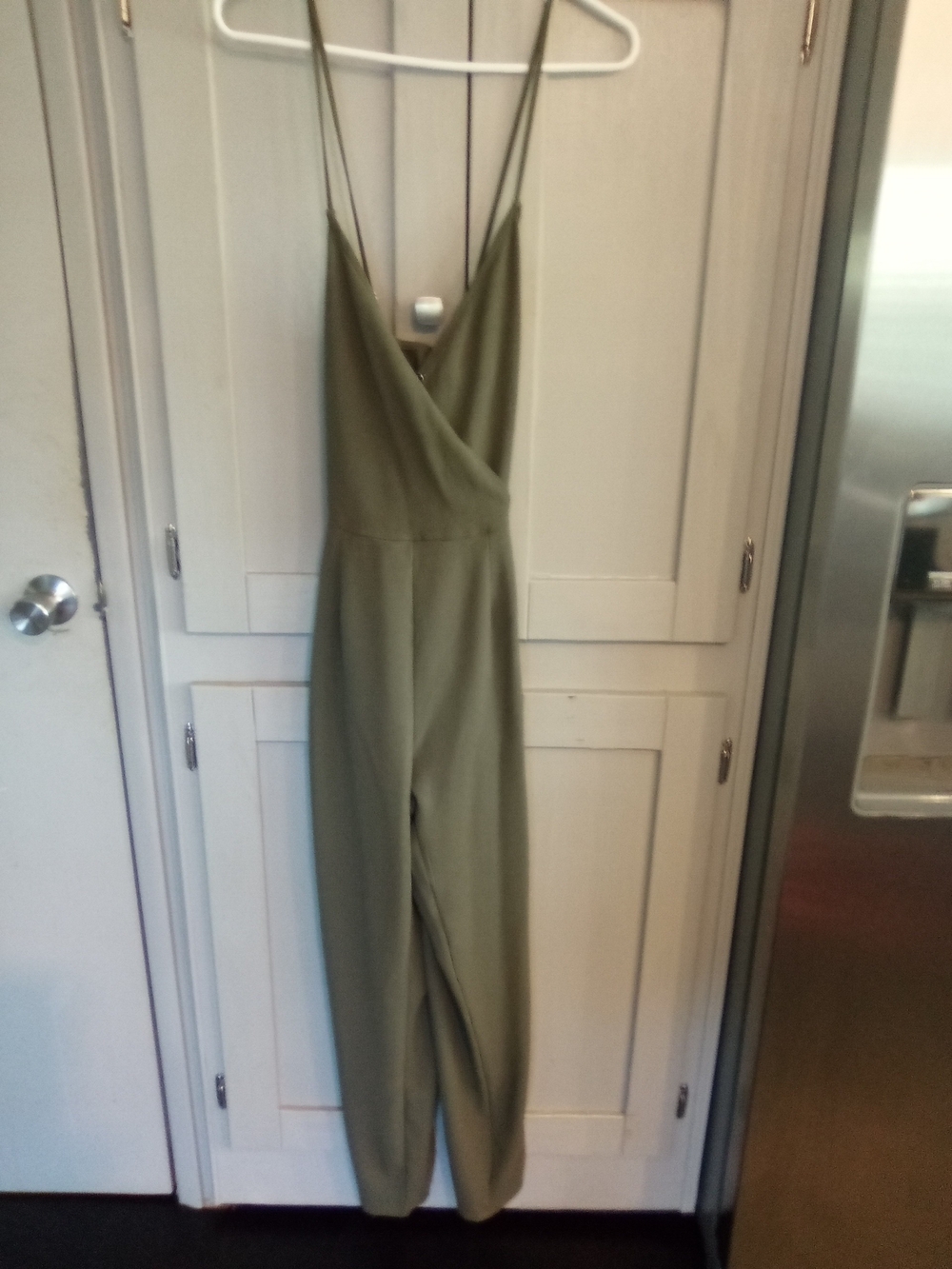Olive Green Spaghetti Strap Jumpsuit - (Brand)
